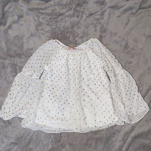 gold and white dress top